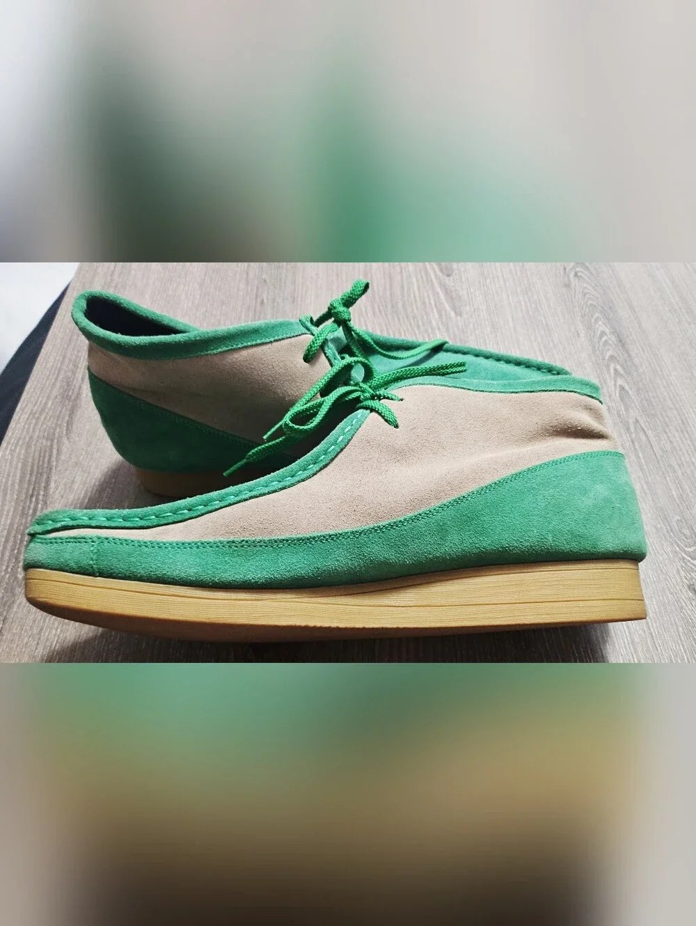 Mens British Collection Walkers New Castle 2 Suede Combo Green/Beige size 10.5